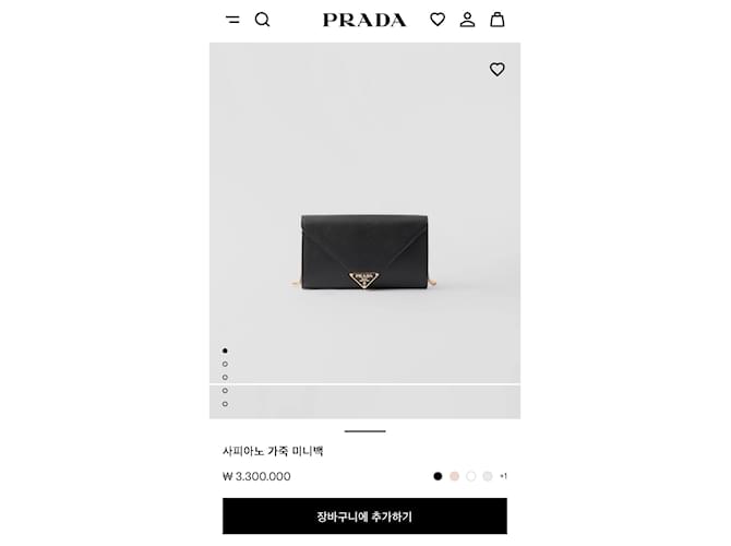 Prada Mini borsa a tracolla Saffiano Chain Nera Nero - vista 11