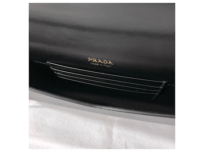 Prada Mini borsa a tracolla Saffiano Chain Nera Nero - vista 5