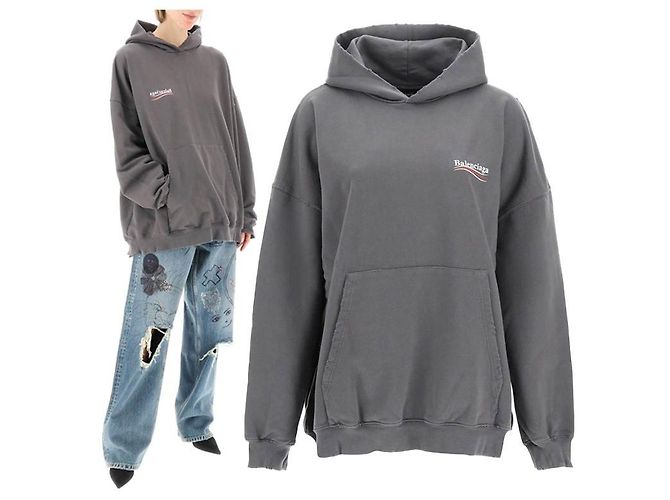Balenciaga Chemise pull à capuche Marron - vue 2