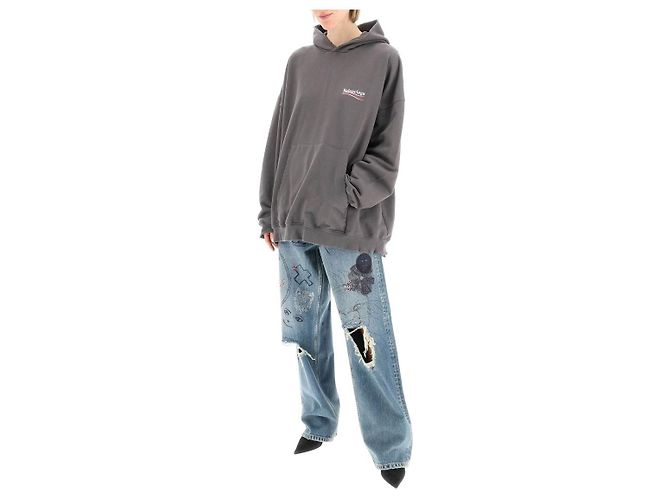 Balenciaga Chemise pull à capuche Marron - vue 4