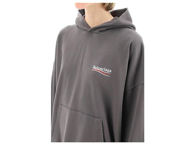 Balenciaga Chemise pull à capuche Marron - vue 7