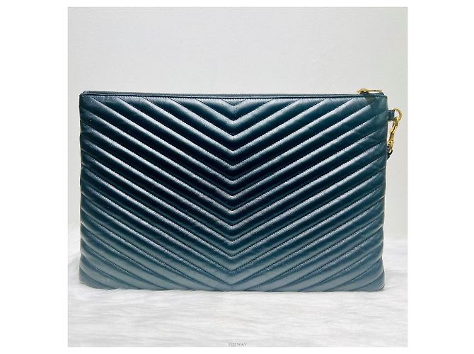 Saint Laurent Clutch Grande Matelassé Oro Nero - vista 2