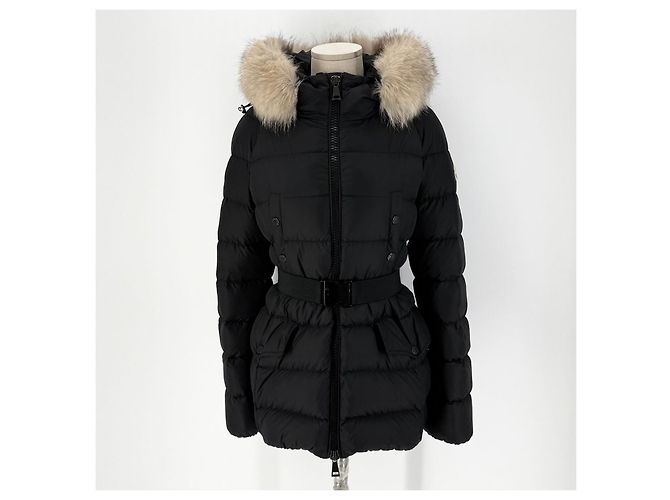 Jaqueta curta acolchoada feminina Moncler Clion com pele de raposa Prata - vista 2