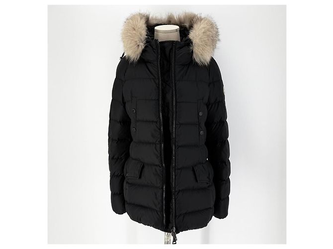 Jaqueta curta acolchoada feminina Moncler Clion com pele de raposa Prata - vista 3