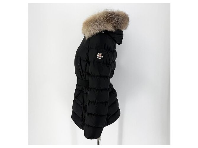 Jaqueta curta acolchoada feminina Moncler Clion com pele de raposa Prata - vista 4
