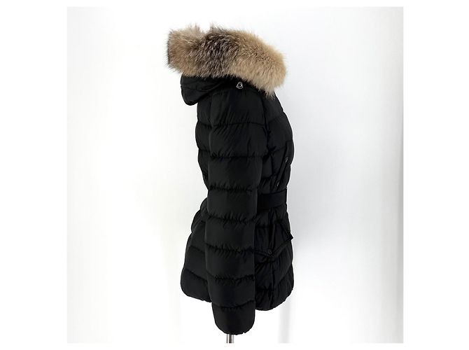 Jaqueta curta acolchoada feminina Moncler Clion com pele de raposa Prata - vista 5