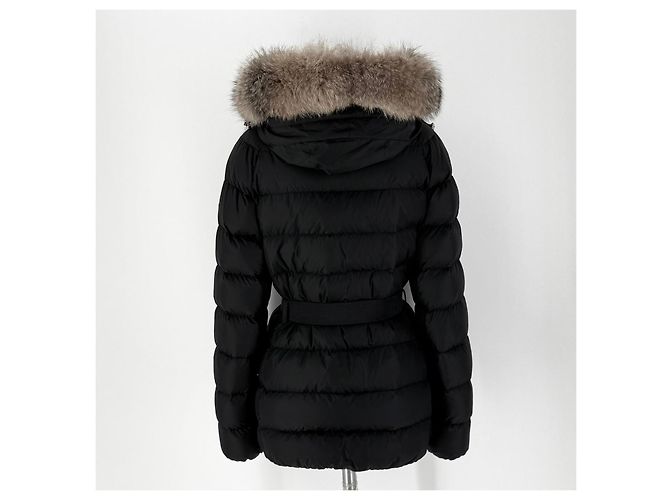 Jaqueta curta acolchoada feminina Moncler Clion com pele de raposa Prata - vista 6