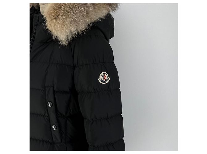 Jaqueta curta acolchoada feminina Moncler Clion com pele de raposa Prata - vista 7