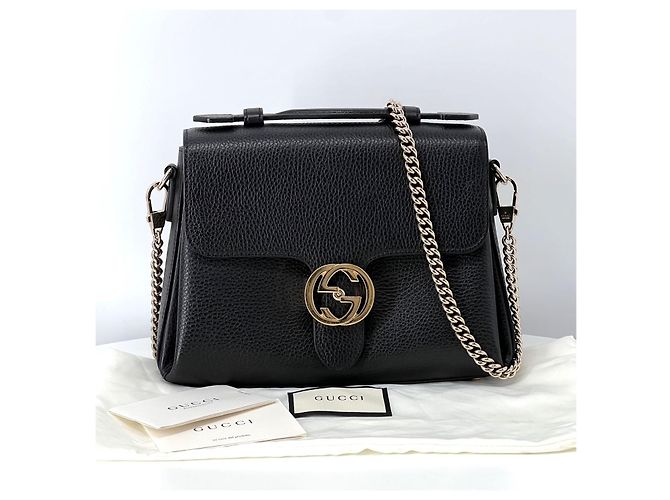 Gucci Piccola borsa a tracolla con manico superiore intrecciato nero - vista 3