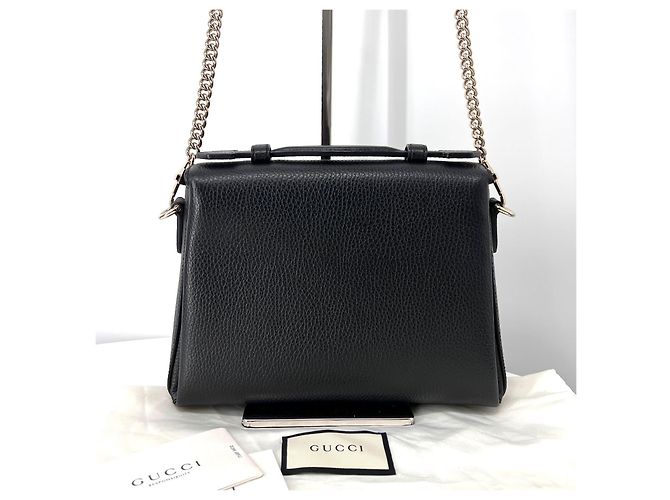 Gucci Piccola borsa a tracolla con manico superiore intrecciato nero - vista 5