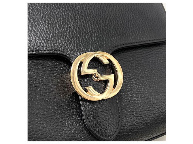 Gucci Piccola borsa a tracolla con manico superiore intrecciato nero - vista 6