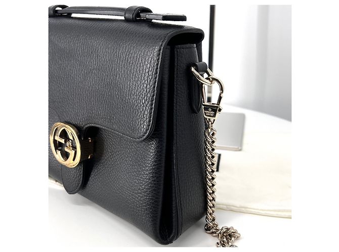 Gucci Piccola borsa a tracolla con manico superiore intrecciato nero - vista 8