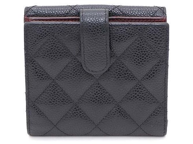 Chanel Portafoglio Flap in Caviar con CC dorato da donna Nero - vista 3