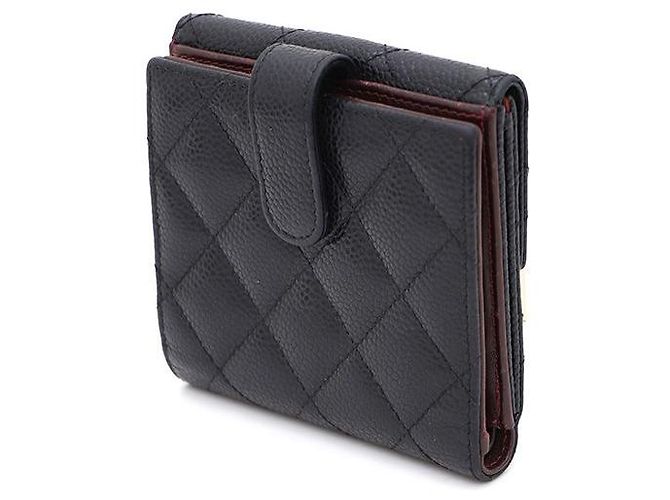Chanel Portafoglio Flap in Caviar con CC dorato da donna Nero - vista 4