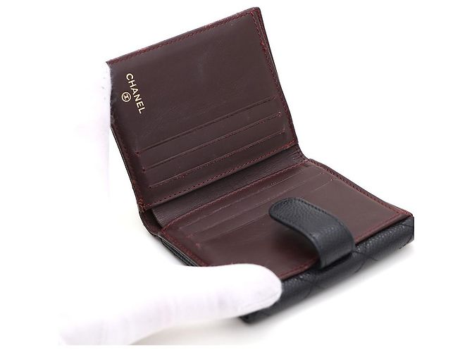 Chanel Portafoglio Flap in Caviar con CC dorato da donna Nero - vista 5