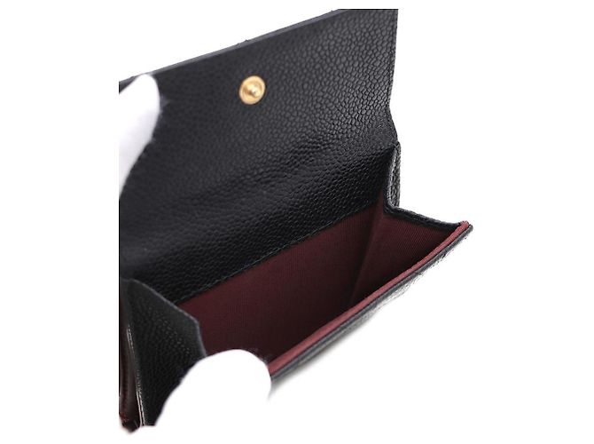 Chanel Portafoglio Flap in Caviar con CC dorato da donna Nero - vista 6