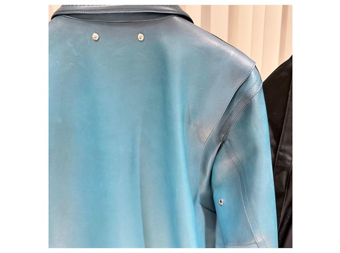 Berluti Patina Kalbslederjacke in Blau - Ansicht 6