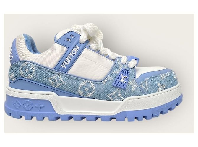 Louis Vuitton Sneakers LV Trainer Maxi in denim monogram blu - vista 2