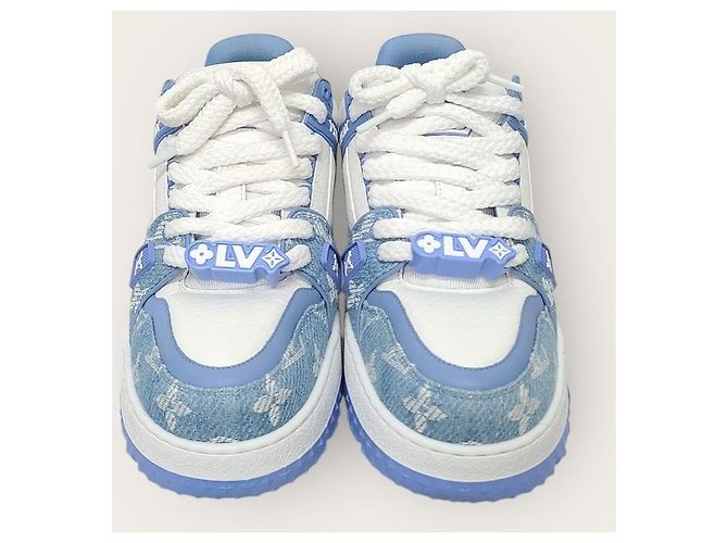 Louis Vuitton Sneakers LV Trainer Maxi in denim monogram blu - vista 6