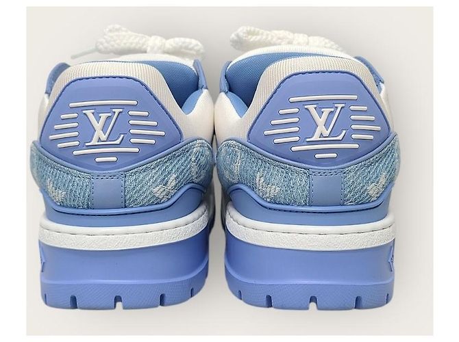 Louis Vuitton Sneakers LV Trainer Maxi in denim monogram blu - vista 7