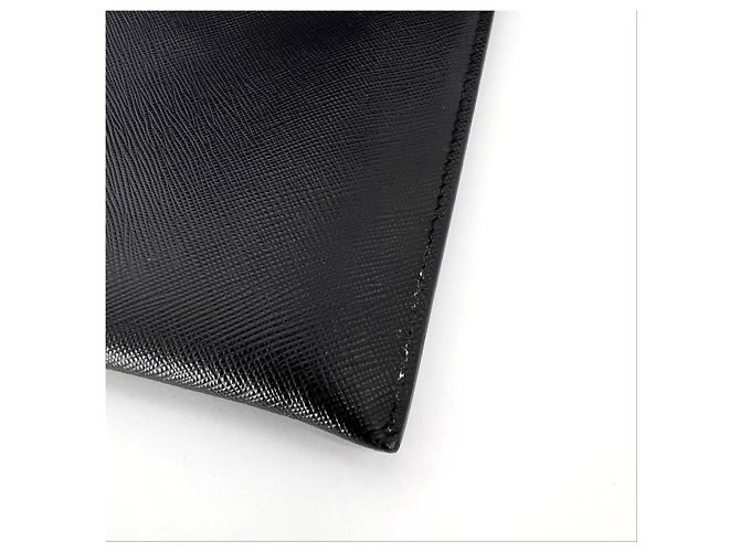 Prada Clutch Saffiano Triangle Logo Nero - vista 10