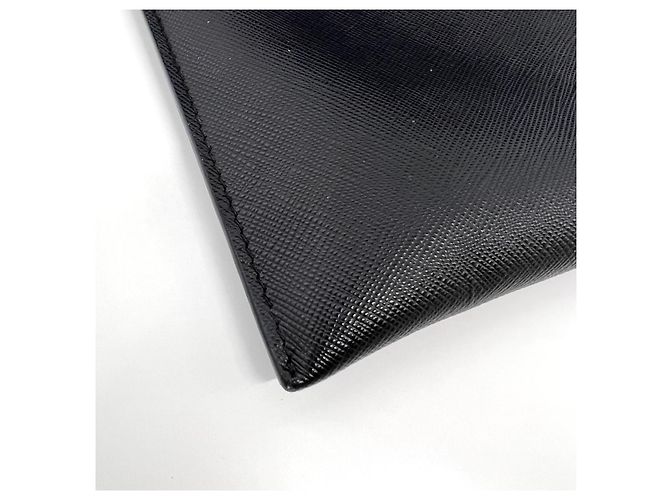 Prada Clutch Saffiano Triangle Logo Nero - vista 9