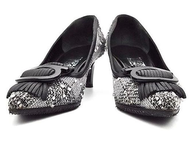 Salvatore Ferragamo Décolleté in tweed Gancini Marrone - vista 2