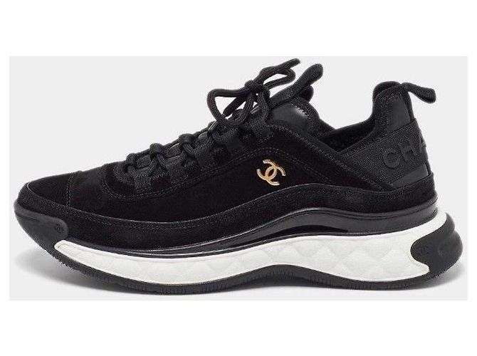 Chanel Sneaker in fibre miste da donna in scamosciato nero - vista 11