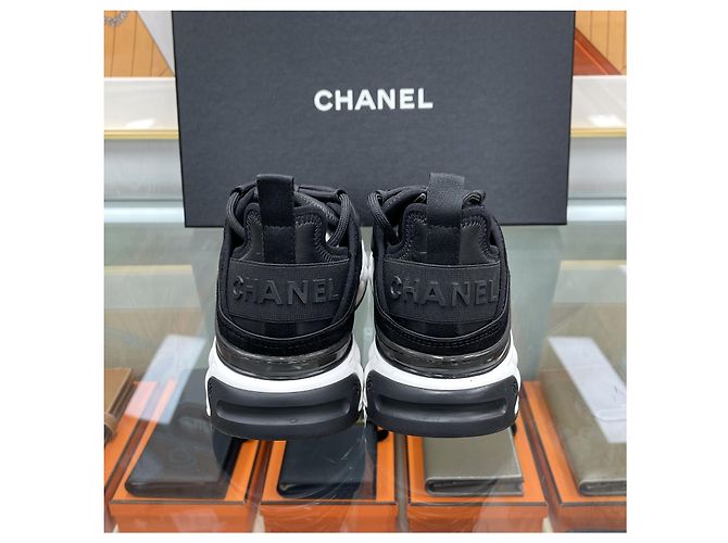 Chanel Sneaker in fibre miste da donna in scamosciato nero - vista 6