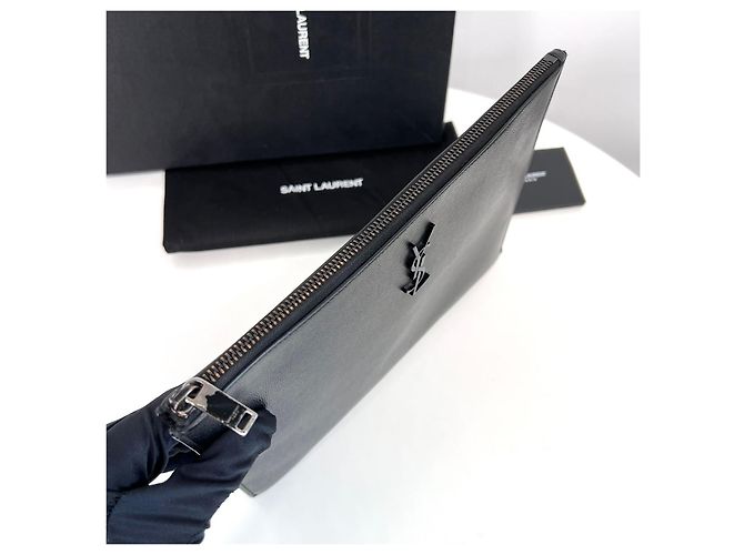 Saint Laurent Clutch Monogram Black Nero - vista 7