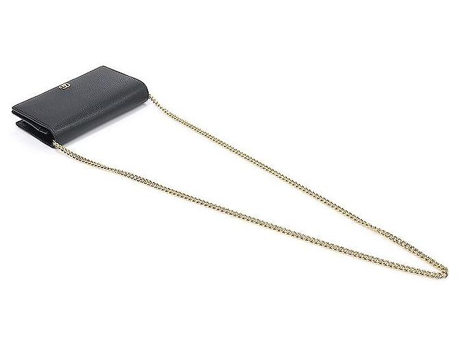Gucci GG Marmont Mini Chain WOC Clutch Crossbody aus schwarzem strukturiertem Leder - Ansicht 4
