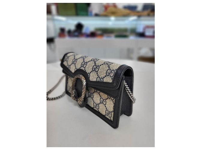 Gucci Borsa a tracolla Dionysus GG Super Mini Beige Blue - vista 13