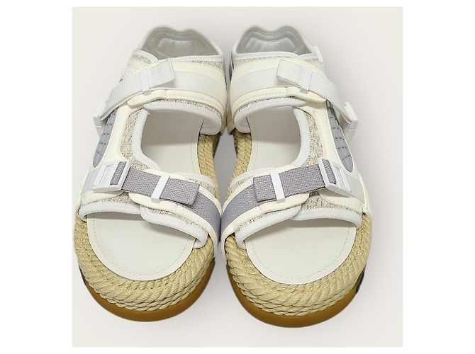 Dior Sandali Atlas in jacquard Oblique bianco - vista 6