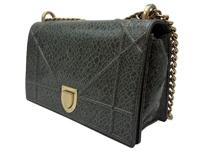 Borsa a Spalla Diorama Crack Chain Gold Medium Verde - vista 3