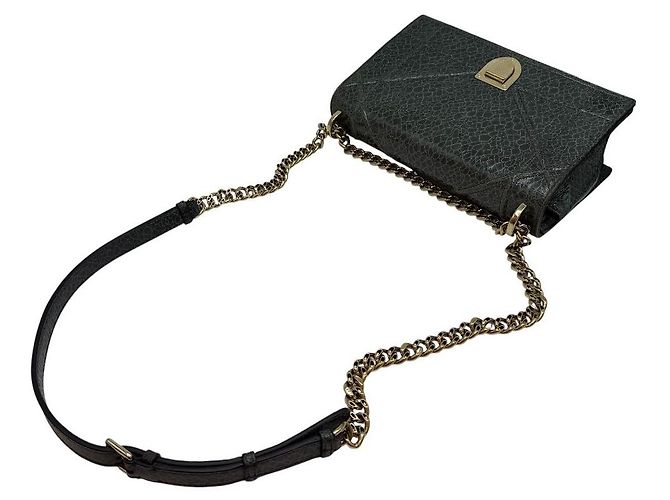 Borsa a Spalla Diorama Crack Chain Gold Medium Verde - vista 6