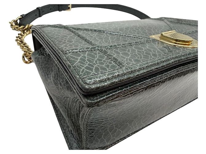 Borsa a Spalla Diorama Crack Chain Gold Medium Verde - vista 9