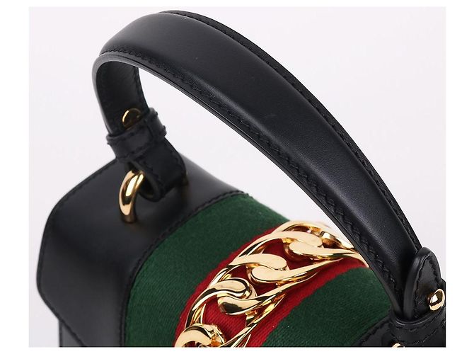 Gucci Mini borsa a tracolla a due tracolle Sylvie nera Nero - Ansicht 7