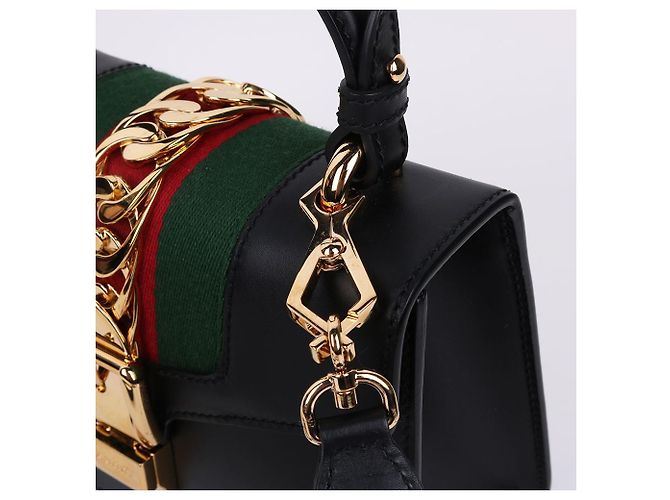 Gucci Mini borsa a tracolla a due tracolle Sylvie nera Nero - Ansicht 9