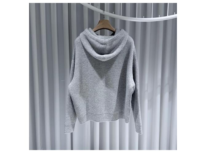 Céline Grauer Strick-Kapuzenpullover aus Rippwolle Braun - Ansicht 6