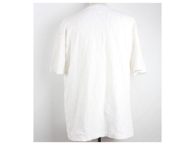 Dior Camiseta de manga curta em algodão de felpa Oblique Branco - vista 5