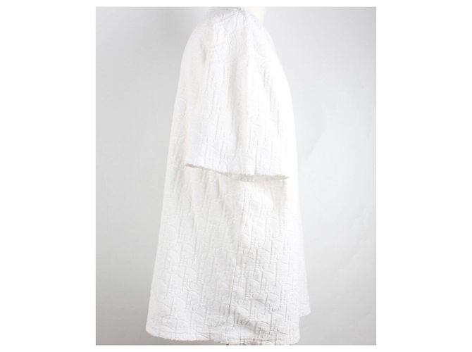Dior Camiseta de manga curta em algodão de felpa Oblique Branco - vista 6