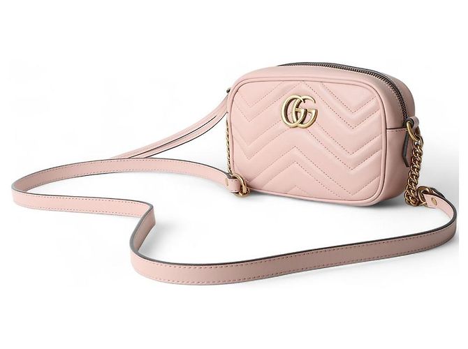 Gucci Borsa a tracolla mini GG Marmont trapuntata Rosso - vista 2