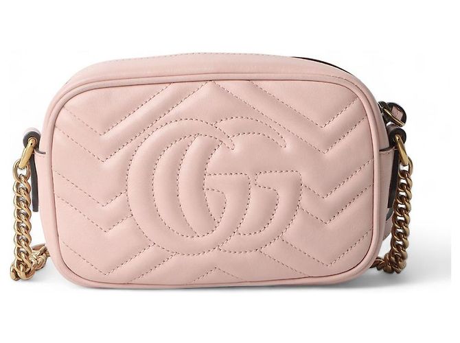 Gucci Borsa a tracolla mini GG Marmont trapuntata Rosso - vista 3