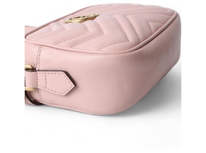 Gucci Borsa a tracolla mini GG Marmont trapuntata Rosso - vista 5