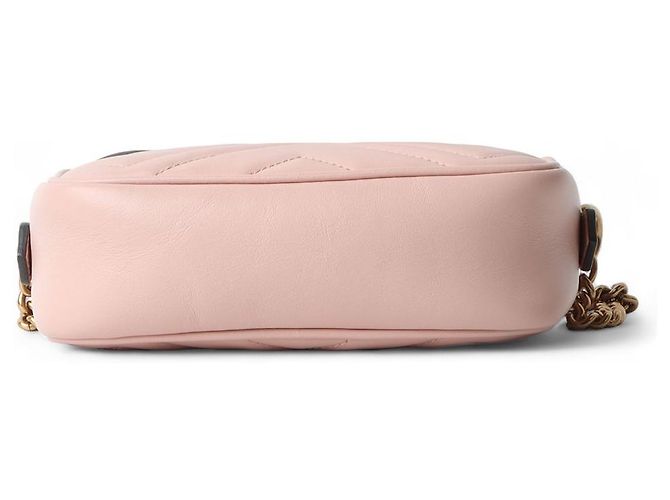 Gucci Borsa a tracolla mini GG Marmont trapuntata Rosso - vista 6