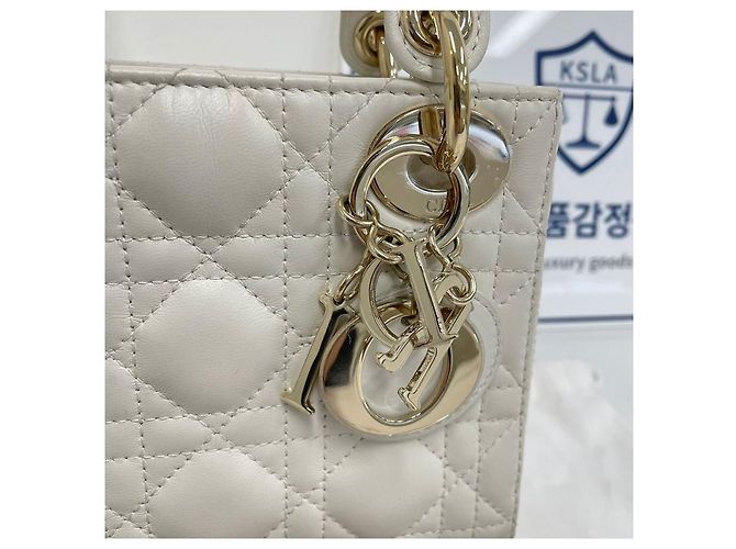 Borsa a tracolla Lady Dior Lady Chain Christian Bianco - vista 3