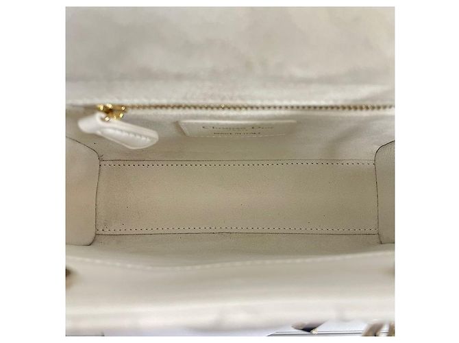 Borsa a tracolla Lady Dior Lady Chain Christian Bianco - vista 8