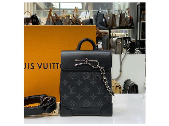Louis Vuitton Sac bandoulière Monogram Eclipse Nano Steamer Noir - vue 3