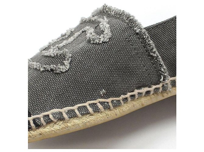 Chanel Sneaker espadrille slip-on in denim Marrone - vista 10