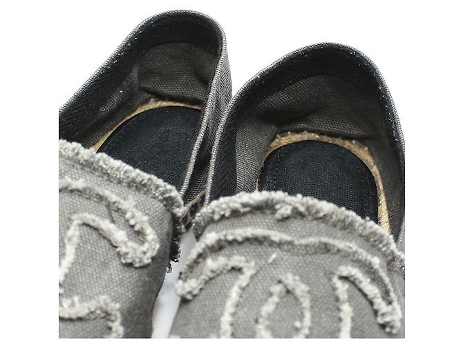 Chanel Sneaker espadrille slip-on in denim Marrone - vista 12